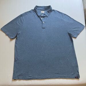 FAHERTY men’s blue pima cotton modal elastane knit polo short sleeve shirt